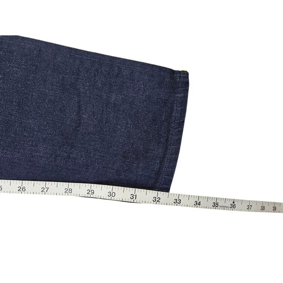 Flint And Tinder Straight Fit Tapered Jeans Mens 32x32.5 Dark Wash Denim Stretch - Picture 13 of 15